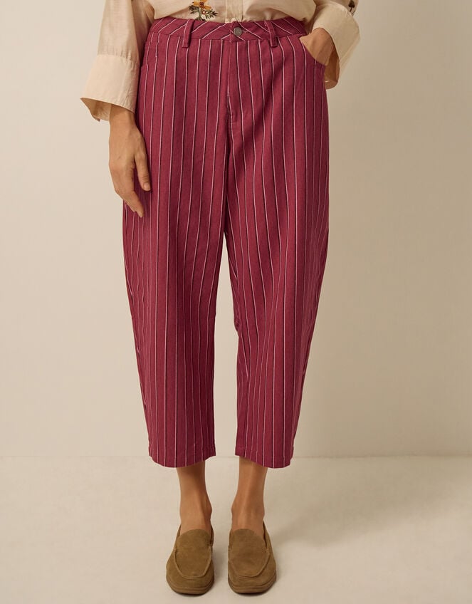 Nara Stripe Barrel Jeans, Red (RED), large
