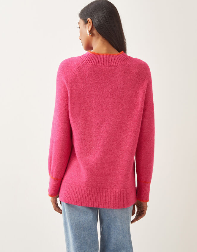Oti Oversized Mock Neck Jumper, Pink (PINK), large