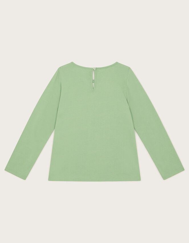 Floral Love Embroidered Long Sleeve Top, Green (GREEN), large