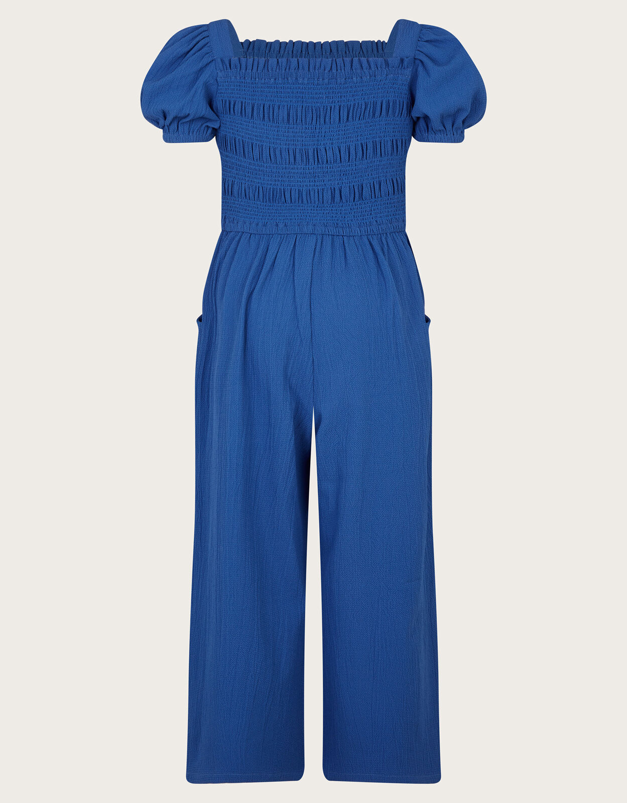 Ruffle Shirred Jumpsuit Blue Girls Jumpsuits Playsuits Monsoon UK