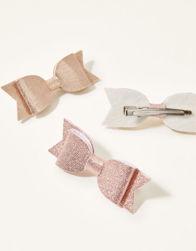Mixed Glitter Bow Hair Clip Set, , large