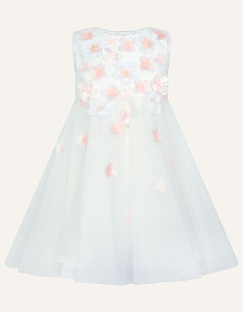 Baby Nola 3D Flower Dress, Ivory (IVORY), large