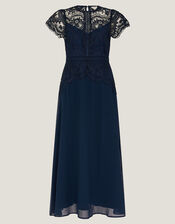 Monica Lace Midi Bridesmaid Dress, Blue (NAVY), large