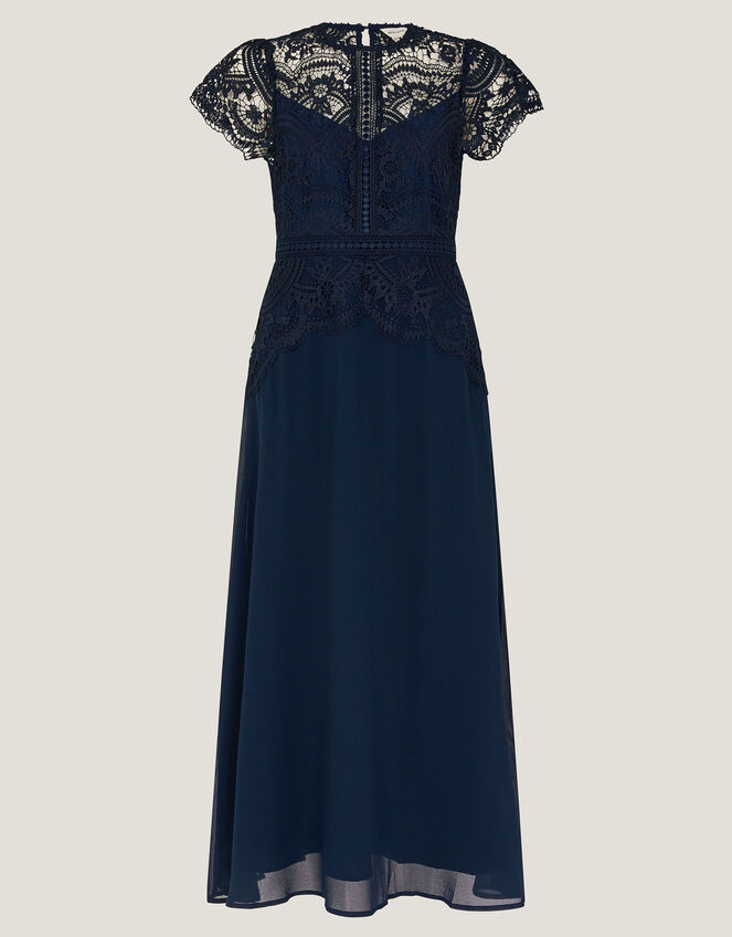 Monica Lace Midi Bridesmaid Dress, Blue (NAVY), large