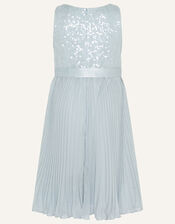 Keita Sequin Pleat Dress, Grey (GREY), large
