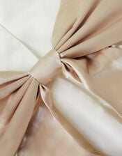 Angelica Satin Bow Duchess Dress, Ivory (IVORY), large