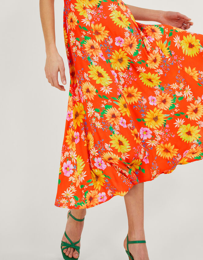 Manuela Sunflower Dress in Sustainable Viscose Orange Evening Dresses