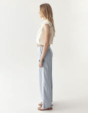 Maison Hotel Marisa Wide Leg Linen Trousers, Blue (BLUE), large