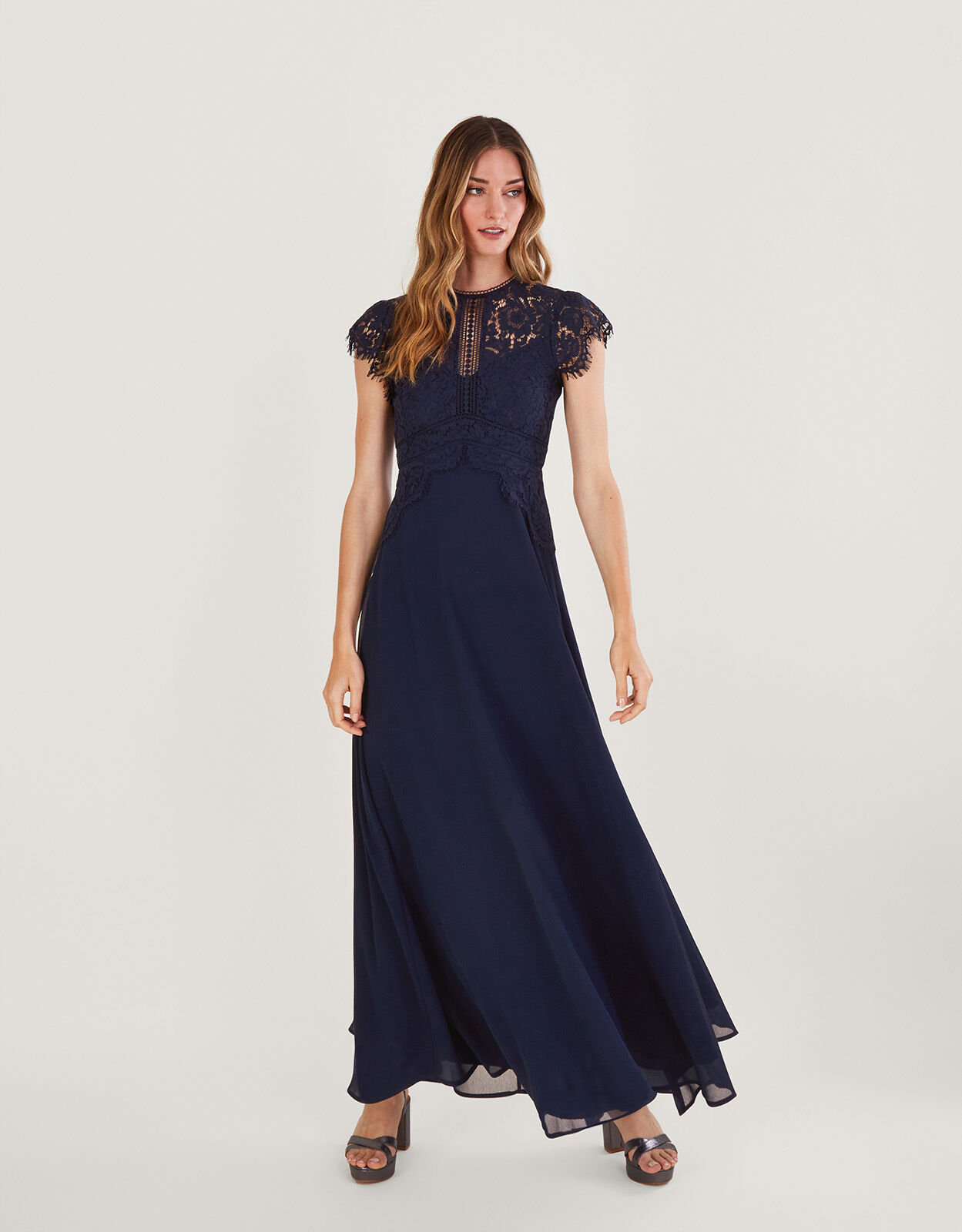 Monsoon navy sale bridesmaid dress