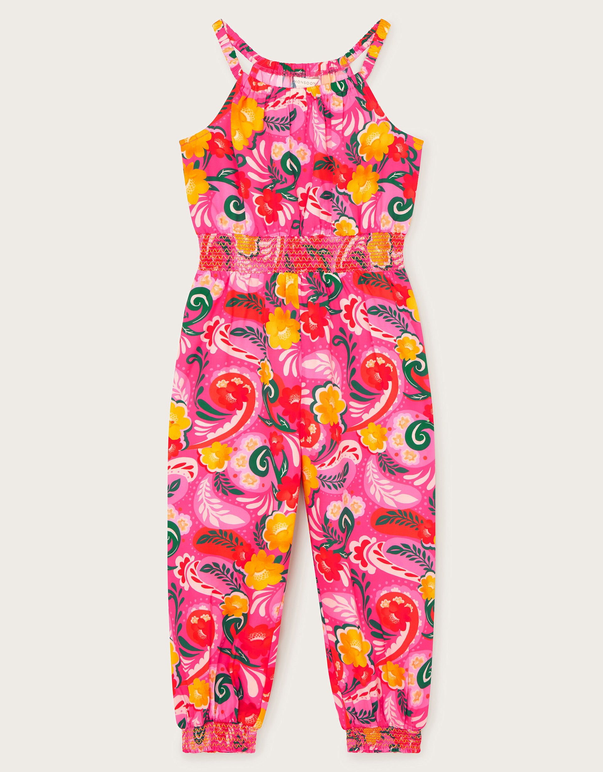 Floral Swirl Jumpsuit Pink Girls Beach Swimwear Monsoon UK