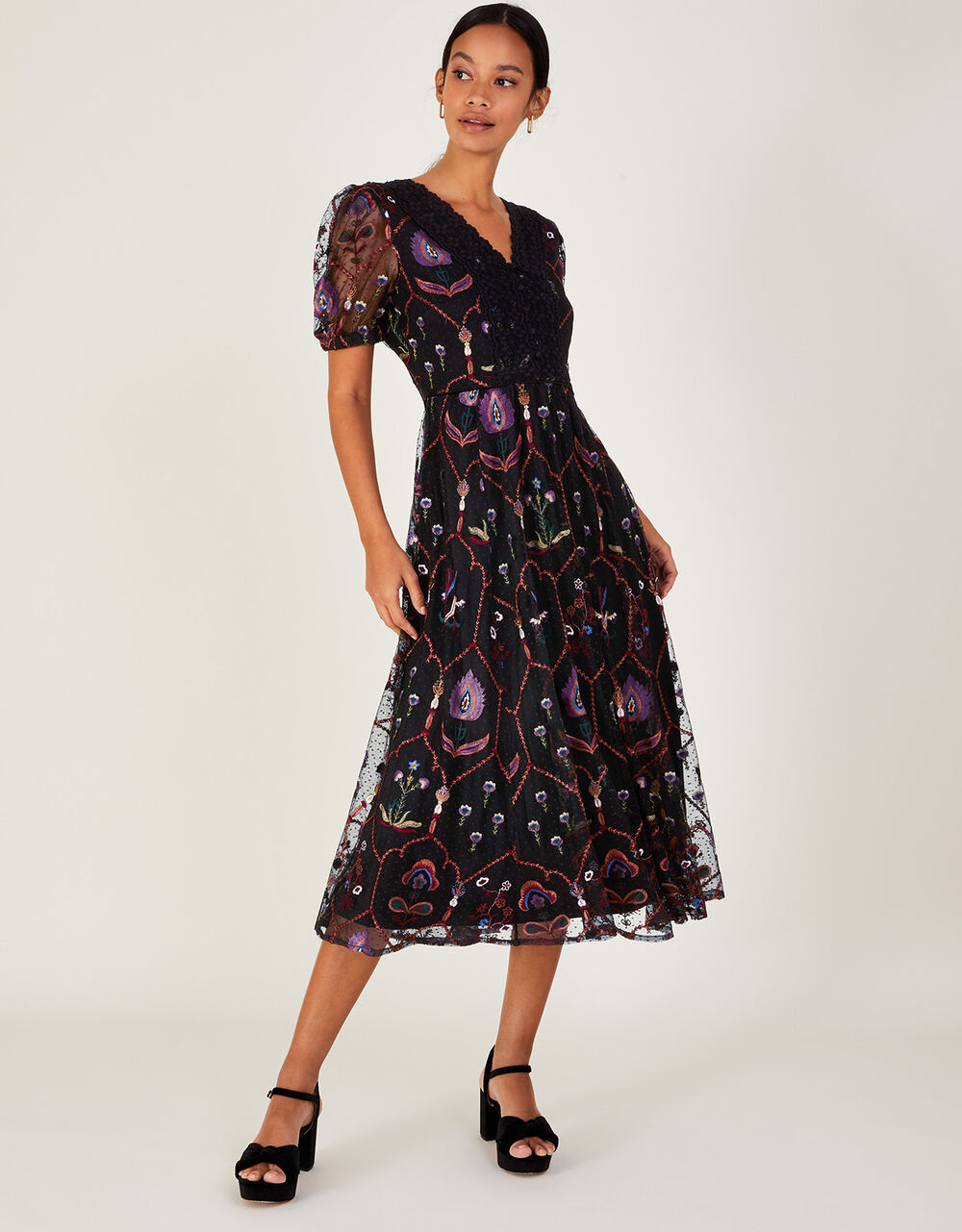 pleated formal dress Maxi Evening For Women High Neck Long Sleeve Gown Waist Size:40 WSSTOPPICK Reiss Dresses for Women