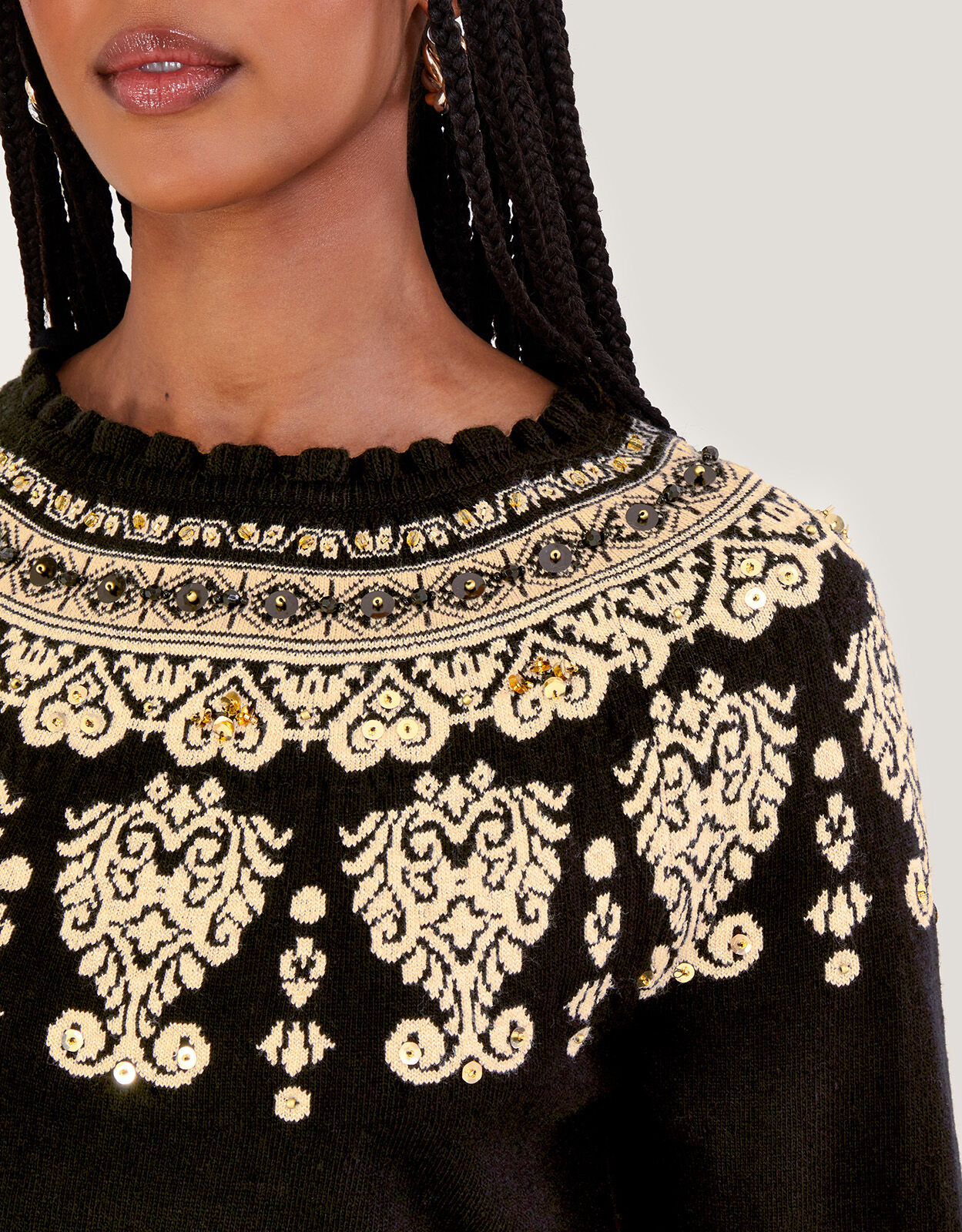 Fair Isle Jumper Black Jumpers Monsoon UK