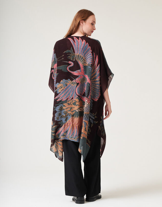 One Hundred Stars Crane Print Throwover Jacket, , large