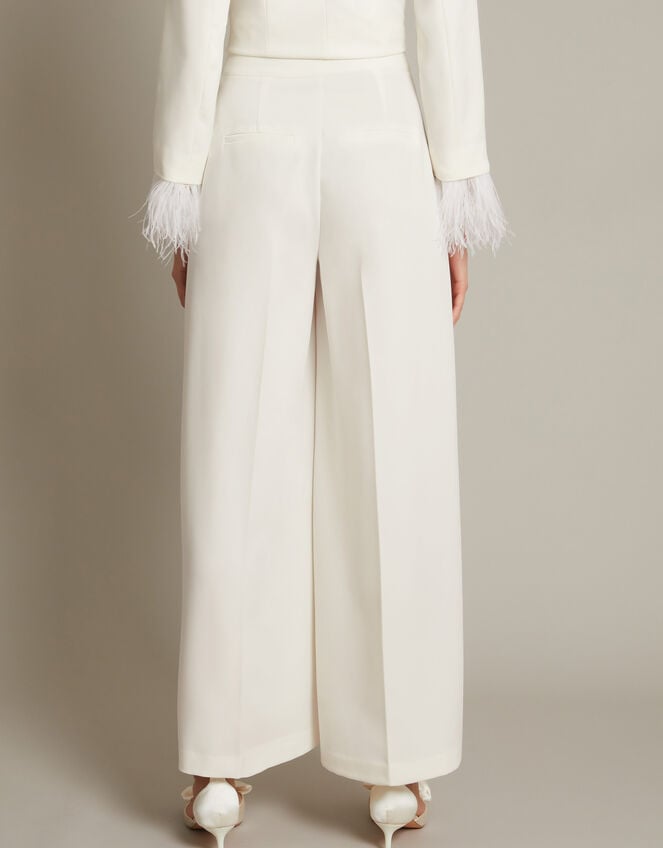 Mara Wide Leg Bridal Trousers, Ivory (IVORY), large