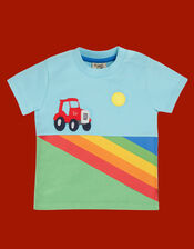 Frugi Penryn Panel T-Shirt, Green (GREEN), large