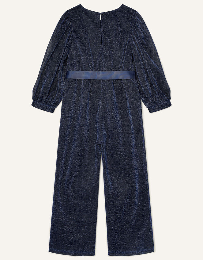 Erin Sparkle Long Sleeve Jumpsuit, Blue (NAVY), large