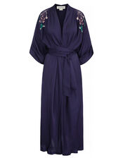 Tallulah and Hope Gloria Embroidered Midi Dress, Blue (NAVY), large