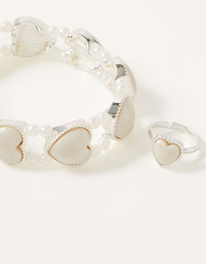 Amour Heart Stretch Bracelet and Ring Set, , large