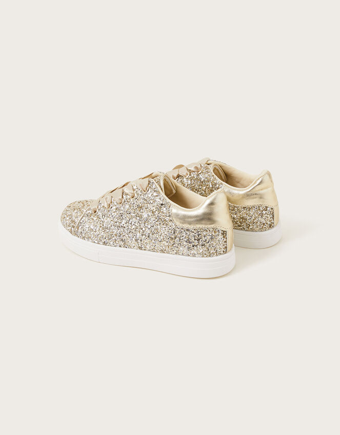 Sparkle Glitter Trainers, Gold (GOLD), large