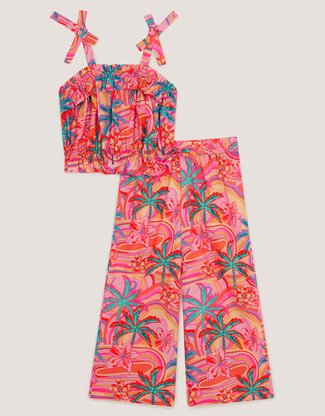 Tropical Swirl Tank Top & Trousers Set, Orange (ORANGE), large