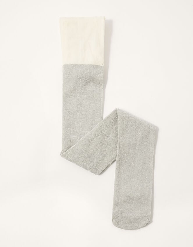 Sparkly Glitter Tights, Silver (SILVER), large