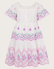 Floral Broderie Dress, Purple (LILAC), large
