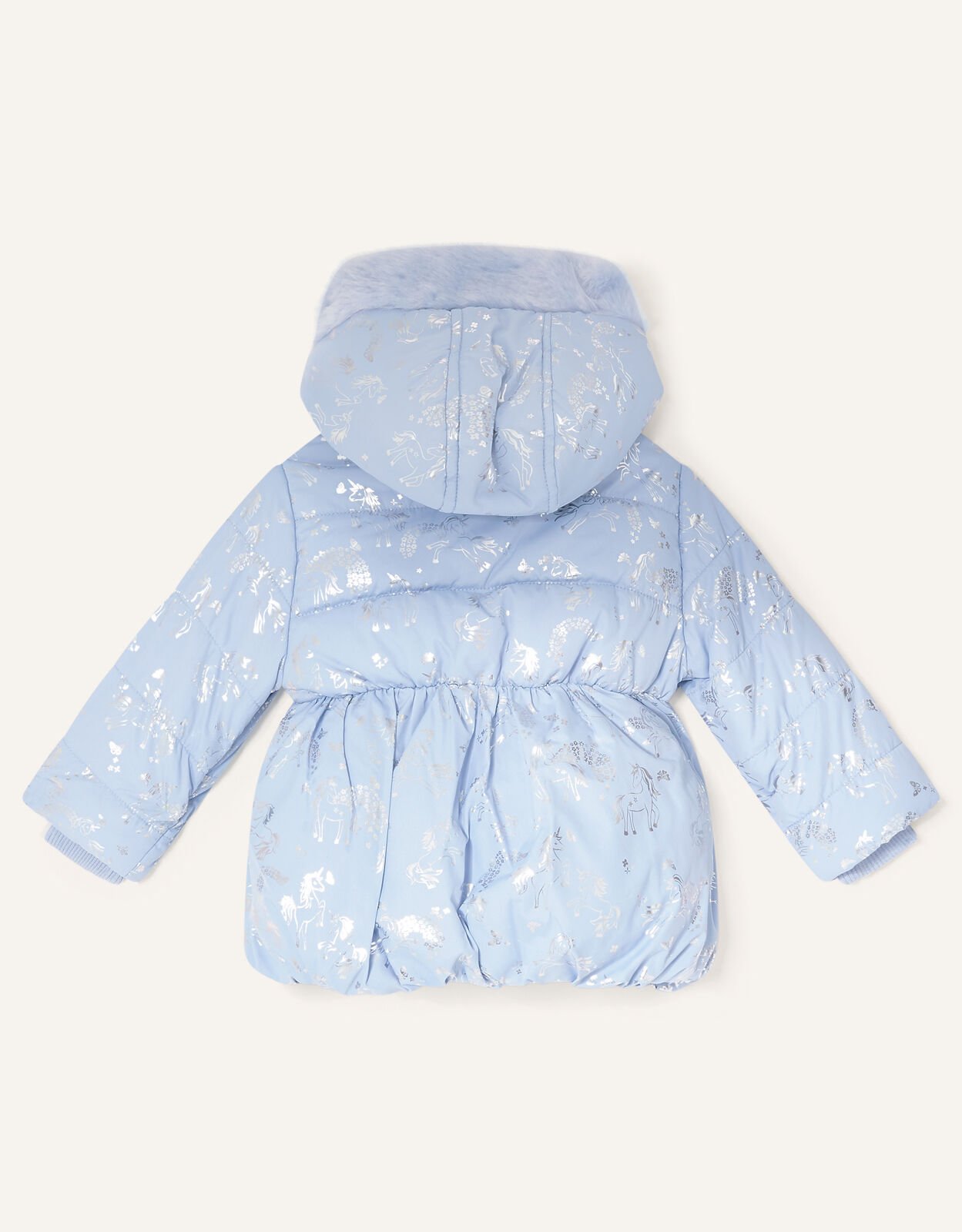Baby Foil Unicorn Padded Coat Blue