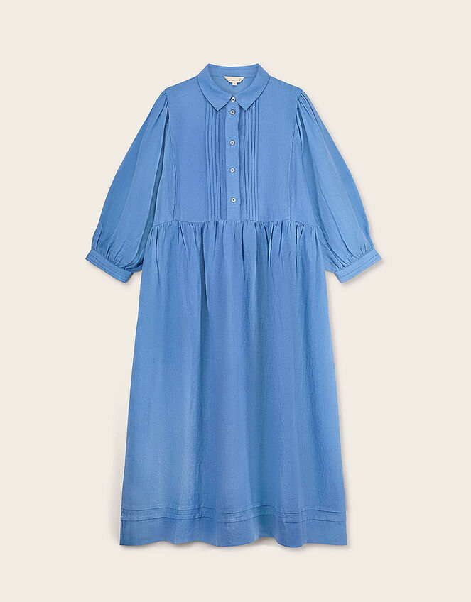 East Liza Linen Shirt Dress Blue, Blue (BLUE), large