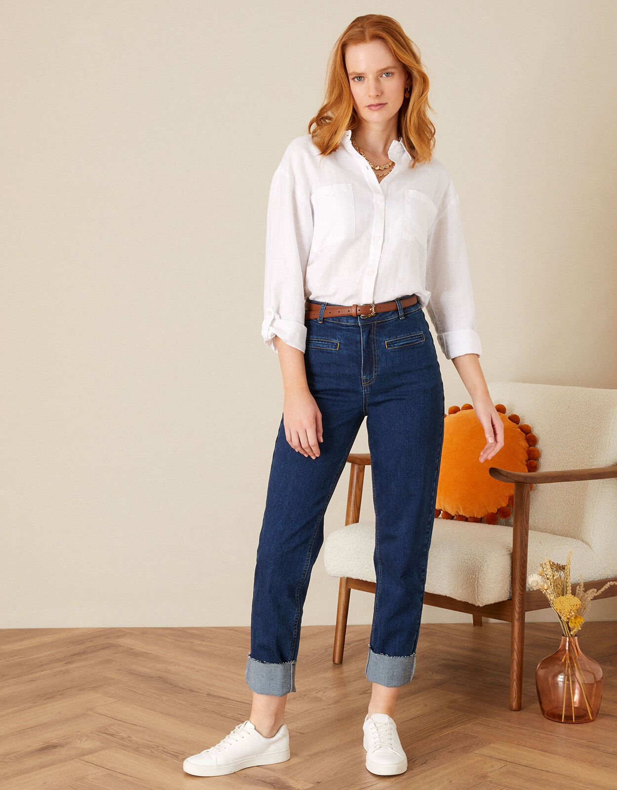 Deep cuff jeans outlet