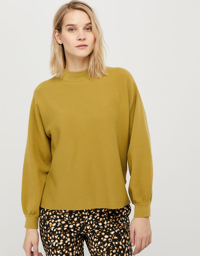 Ally High Neck Jumper, Green (OLIVE), large
