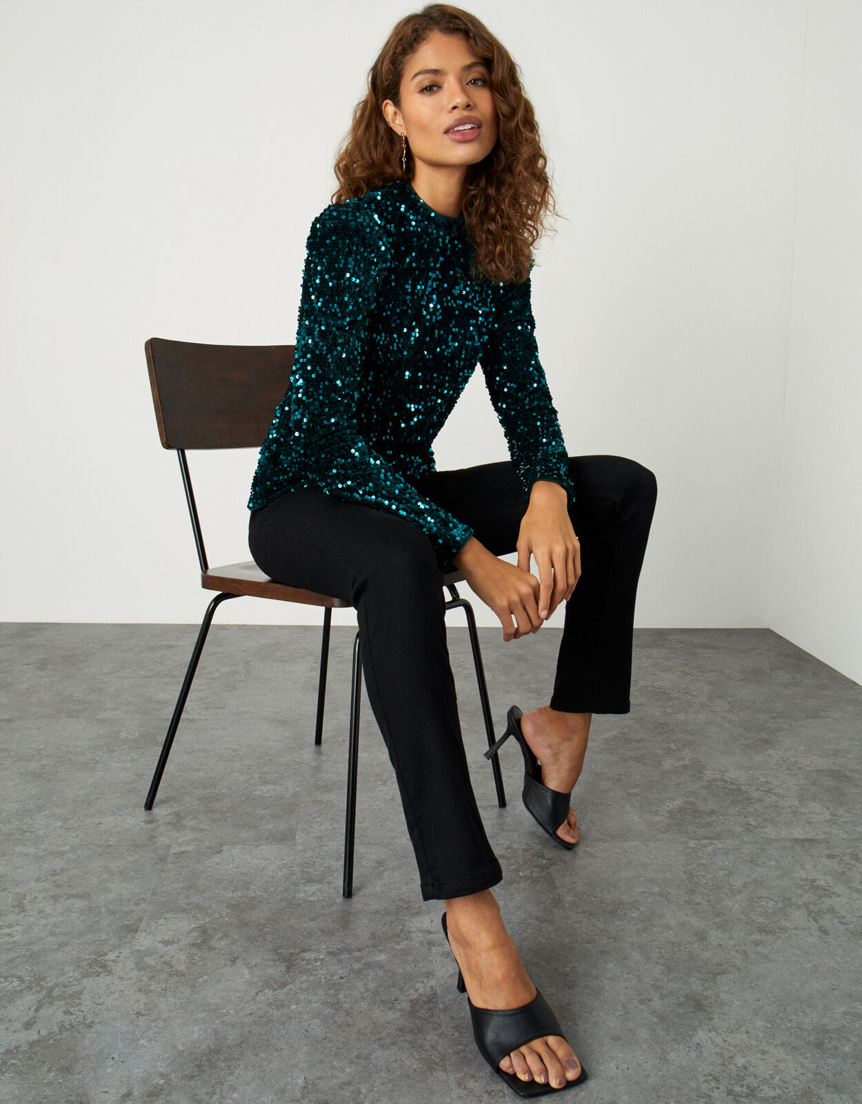 sequin cap sleeve top