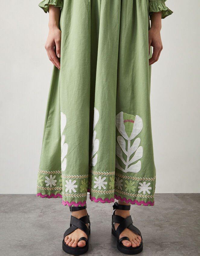 East Valeria Appliqu&eacute; Midi Dress, Green (GREEN), large