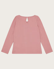 Multi Ruffle Layer Long Sleeve Top, Pink (PINK), large