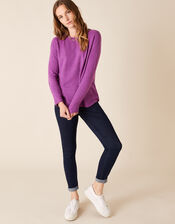 Pocket Detail Knit Jumper, Purple (PURPLE), large