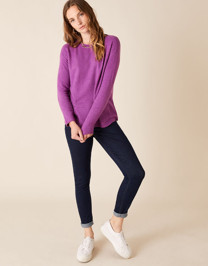 Pocket Detail Knit Jumper, Purple (PURPLE), large