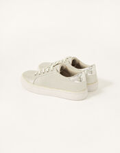 Shimmer Pearl Edge Trainers , Silver (SILVER), large