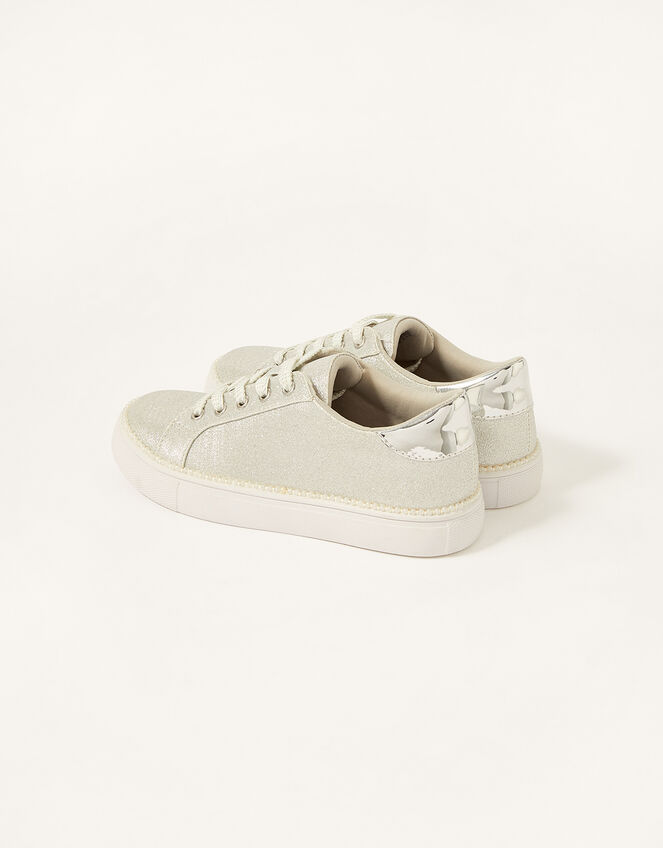 Shimmer Pearl Edge Trainers , Silver (SILVER), large