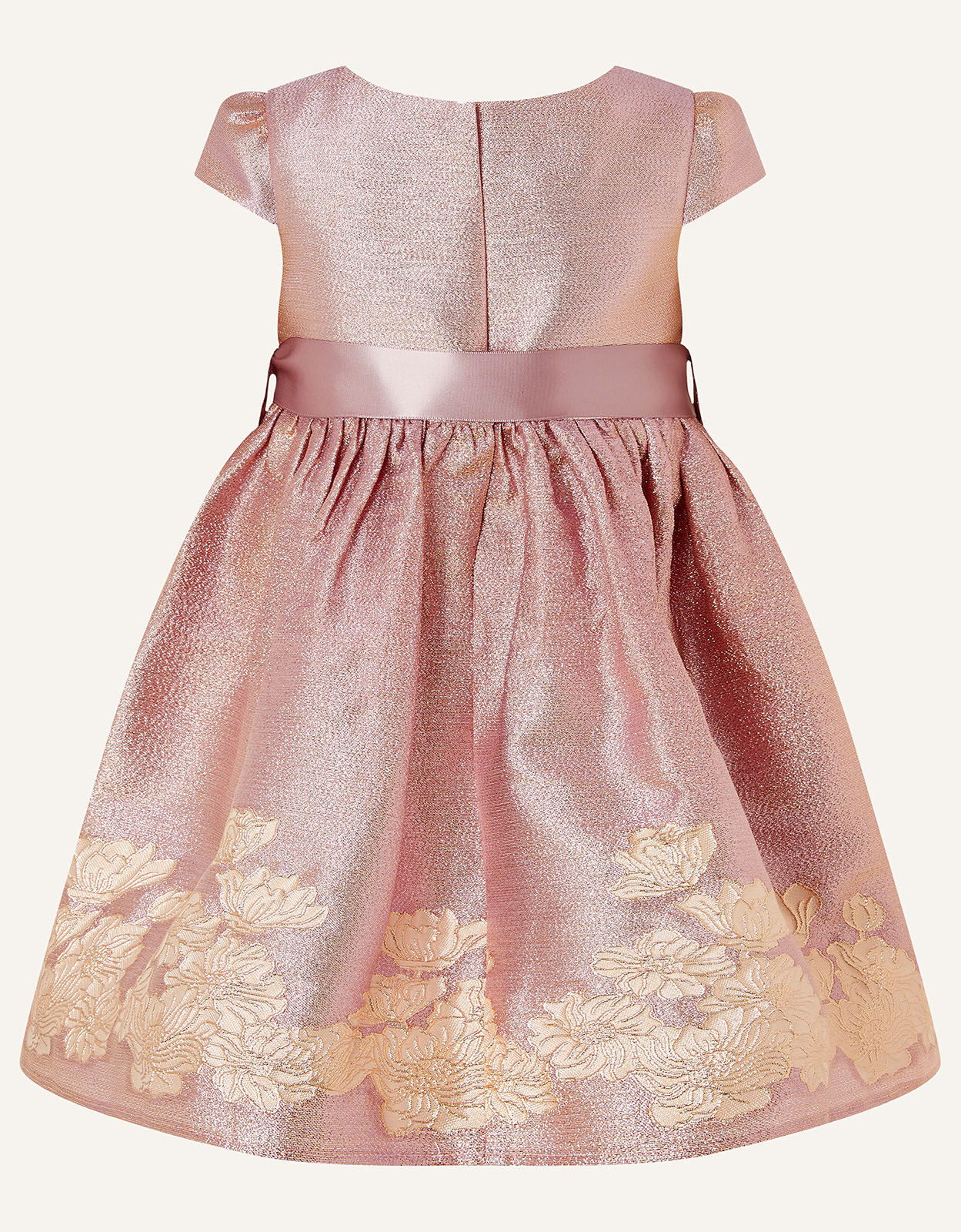 Baby Bordered Jacquard Dress Pink
