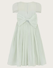 Claire Crinkle Chiffon Dress, Green (SAGE), large
