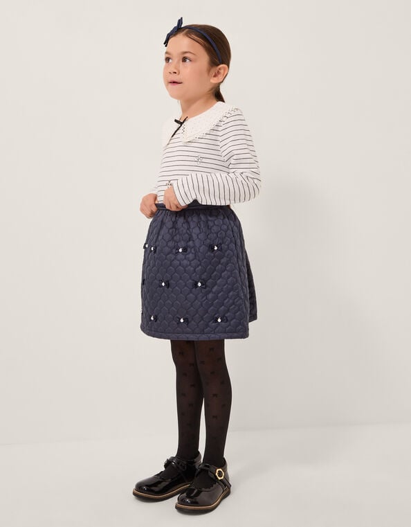 Jewel Stripe Collar Top, Ivory (IVORY), large