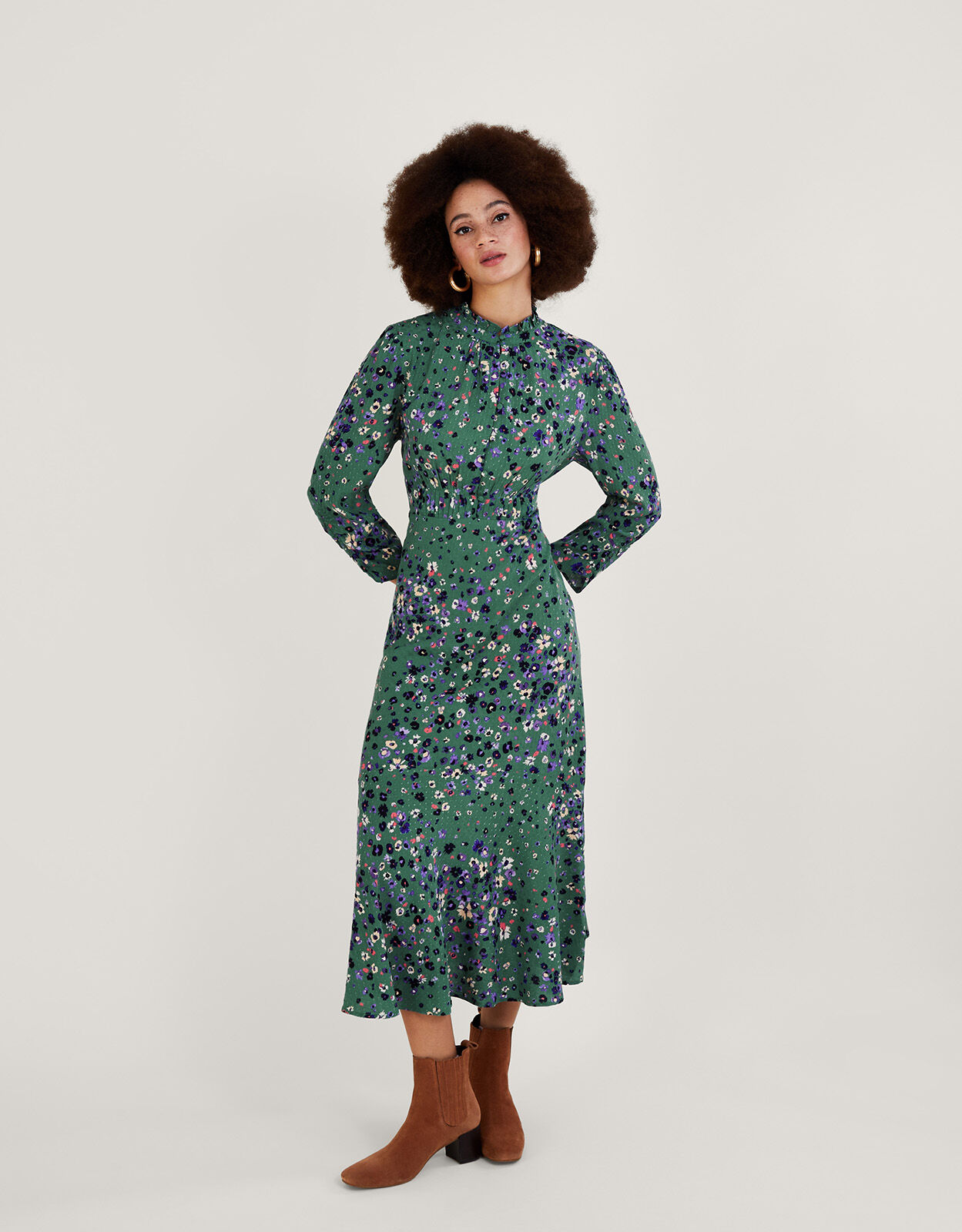 Mint velvet blossom print shirt dress on sale