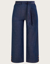 Denim Crop Trousers, Blue (DENIM BLUE), large