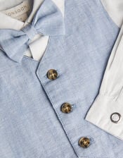 Newborn Arlo Waistcoat Romper, Blue (BLUE), large