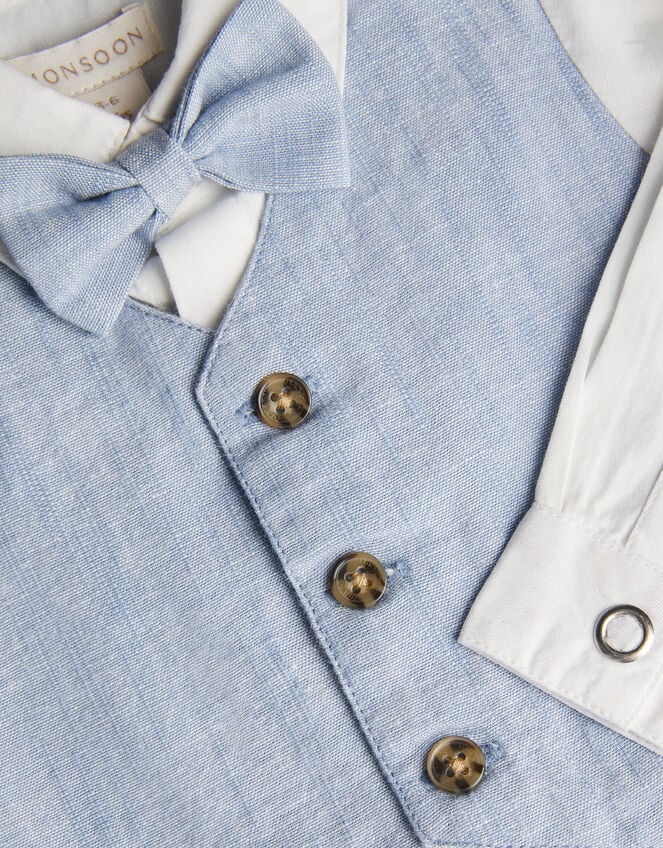 Newborn Arlo Waistcoat Romper, Blue (BLUE), large