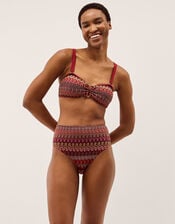 Zaria Crochet Bandeau Bikini Top, Red (BURGUNDY), large