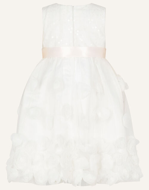 Baby Xanthe 3D Roses Dress, Ivory (IVORY), large
