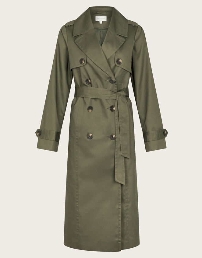Matilda Midi Trench Coat, Green (KHAKI), large