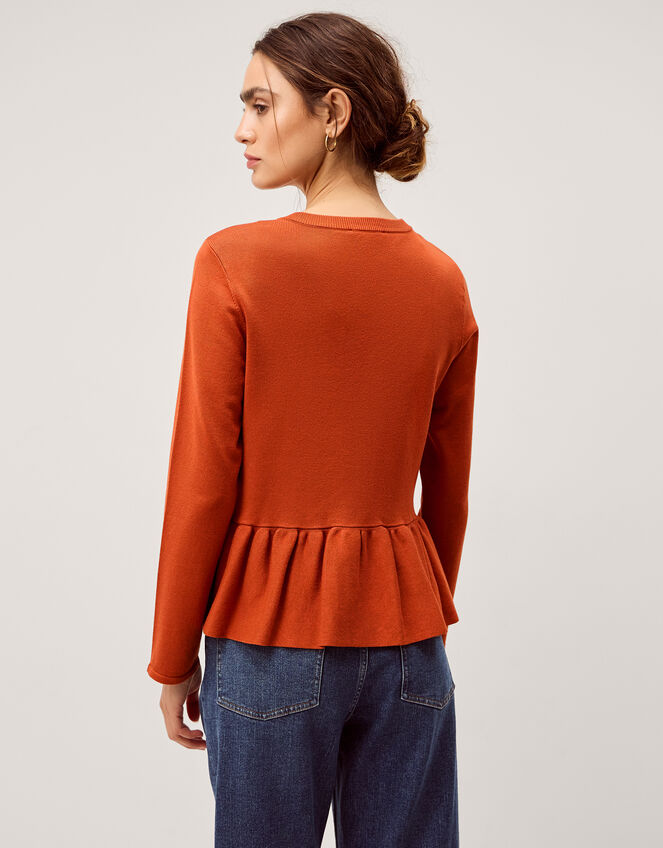 Prune Peplum Cardigan Orange