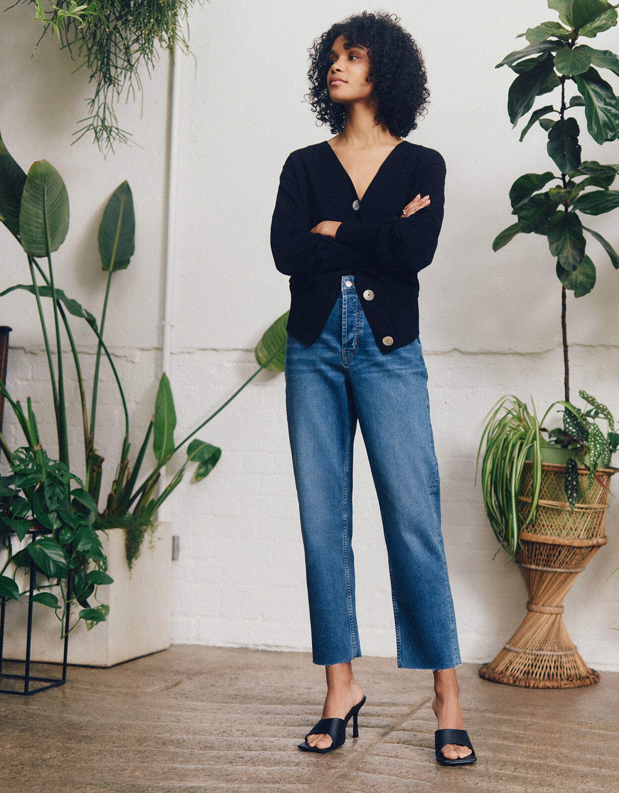 large black cardigan
