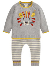 Newborn Lionel Knit Set, Grey (GREY), large